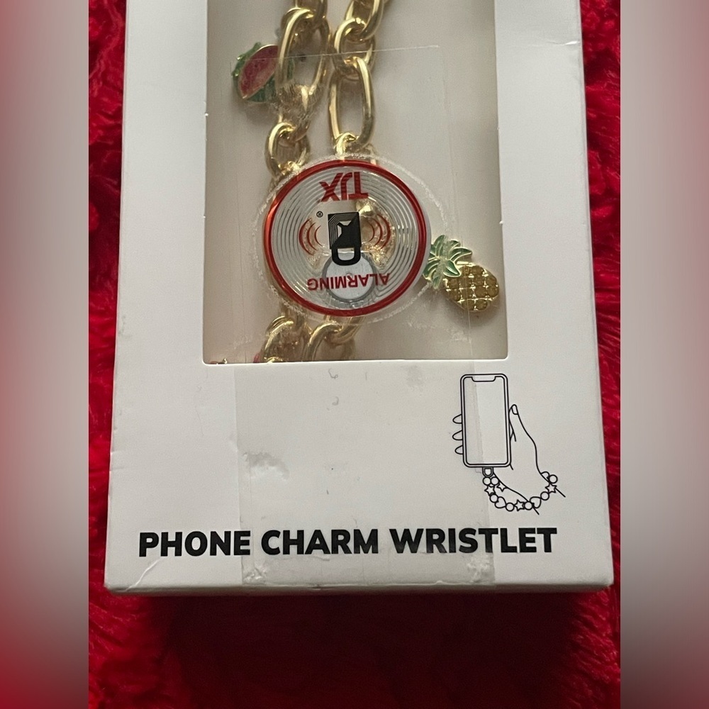 BaubleBar Gold Phone Charm Wristlet with Fun Accents - Picture 6 of 7